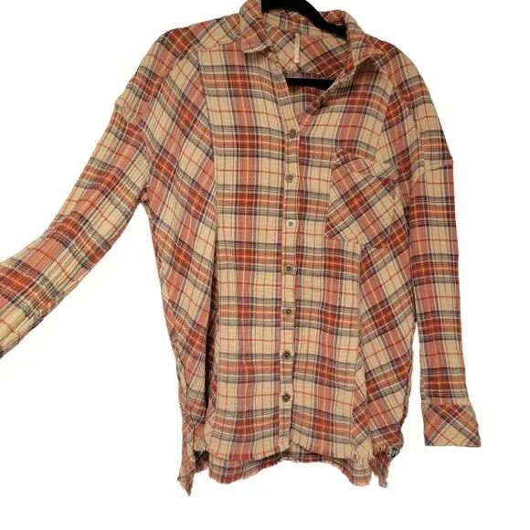 FREE PEOPLE Juniper Ridge Gauze Plaid Button Down‎ Small - Picture 5 of 10